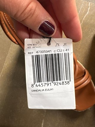 Sandalias Mango Tacon Cuña Marrones Talla 41