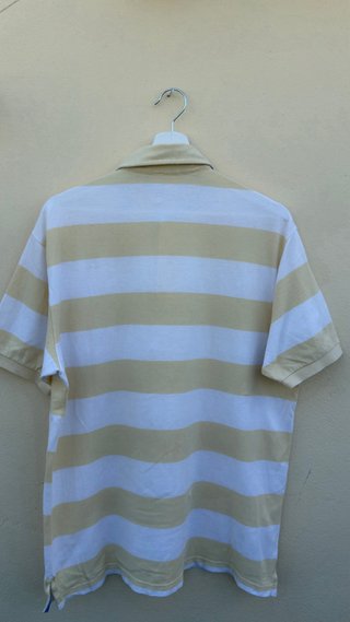 Polo Lacoste Talla M Rayas Amarillas y Blancas