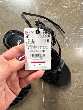 Sandalias Zara Tiras Negras Talla 41