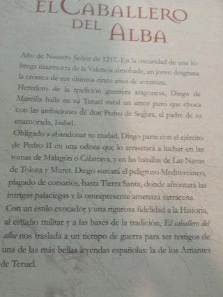 Libro de historia el caballero del Alba