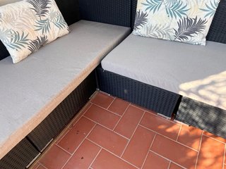 Sofá exterior modular negro
