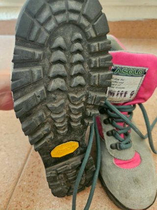 Botas de montaña Asolo grises y rosas