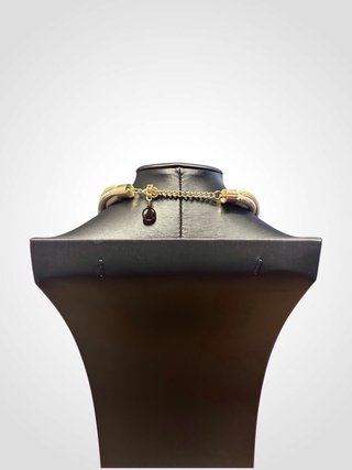 Collana donna beige e verde
