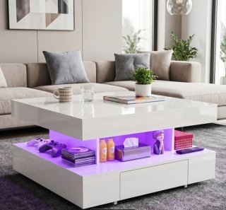 Tavolino LED con 2 cassetti