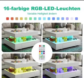 Tavolino LED con 2 cassetti