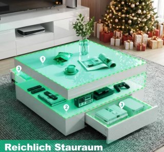 Tavolino LED con 2 cassetti