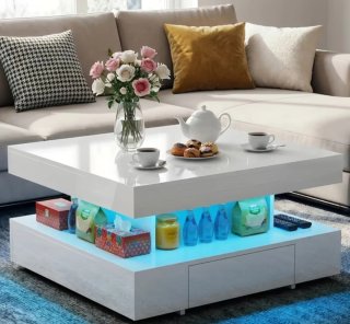 Tavolino LED con 2 cassetti