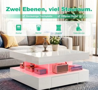 Tavolino LED con 2 cassetti