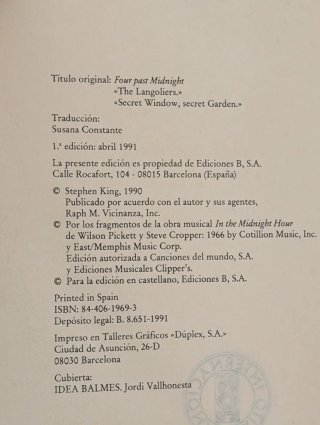 Las dos después de medianoche. Primera edición.
