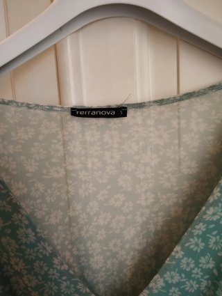 Vestito Terranova balze verde e bianco taglia S
