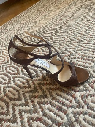 Sandalias Jimmy Choo Glitter Marrón/Dorado