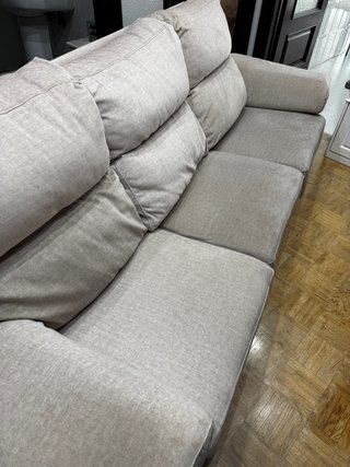 Sofá 3 plazas beige tela