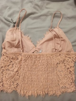 Top encaje Only rosa talla única