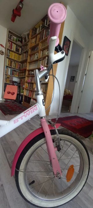 Bicicleta infantil 16 rosa y blanca
