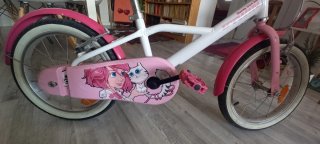 Bicicleta infantil 16 rosa y blanca