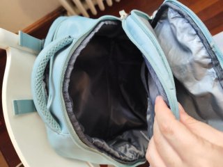Mochila de viaje cabina azul y gris