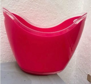Cubitera grande rosa y transparente