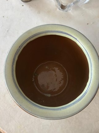 Macetero de cerámica dos tonos