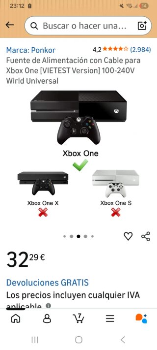 Cargador AC Xbox One 135W