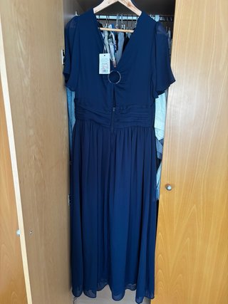 Vestido Naf Naf azul formal