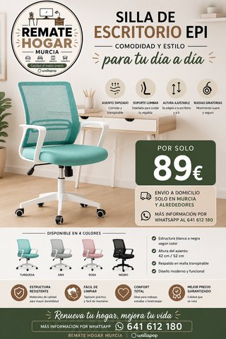 Sedia da ufficio rosa e bianca