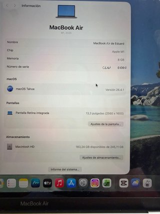 MacBook Air 13 M1 Plata