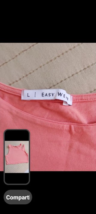 Top Corto Easy Wear Salmón Talla L