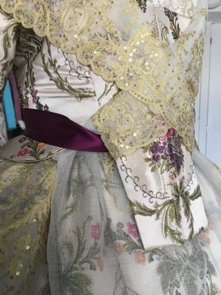Traje de Fallera Adulta Beige y Morado