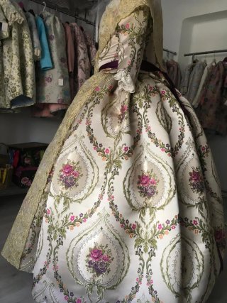 Traje de Fallera Adulta Beige y Morado