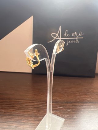 Pendientes Oro 750 18k con Piedras Rosas