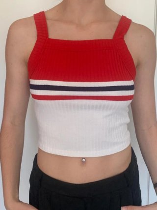 Top tirantes rayas rojo y blanco