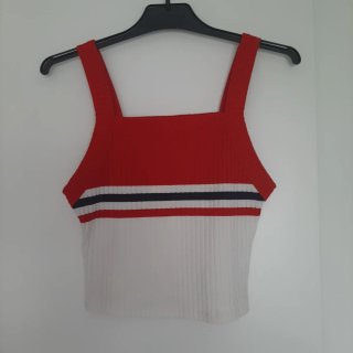 Top tirantes rayas rojo y blanco