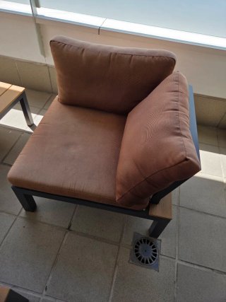 Conjunto Muebles Terraza Marrón y Negro