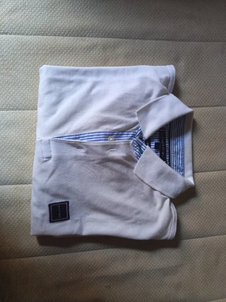 Polo Tommy Hilfiger blanco manga corta