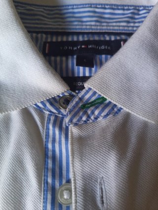 Polo Tommy Hilfiger blanco manga corta