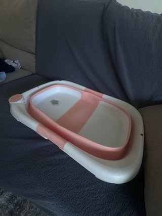 Bañera bebé plegable rosa y blanca