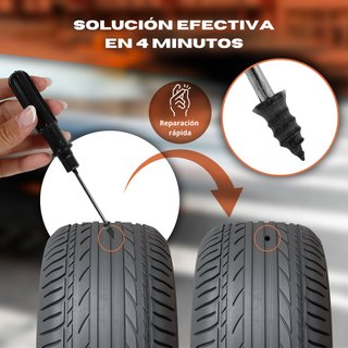 Kit Reparación Pinchazos Coche 41 Piezas