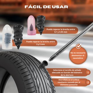 Kit Reparación Pinchazos Coche 41 Piezas