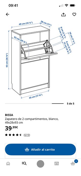 2 Zapateros Bissa Ikea Blanco