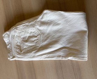 Jeans tiro medio crop blanco roto