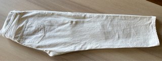 Jeans tiro medio crop blanco roto