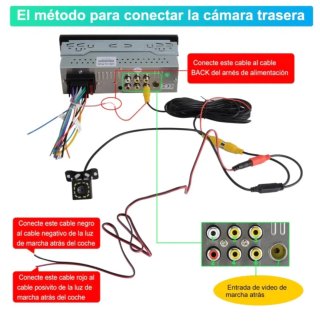 Radio Coche 1 DIN CarPlay Android Auto + Cámara.