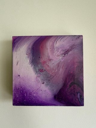 4 Quadri Astratti Rosa e Viola