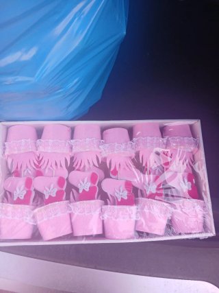 12 mollette rosa sacchettini nascita