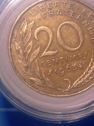 Moneda 20 céntimos Francia 1963