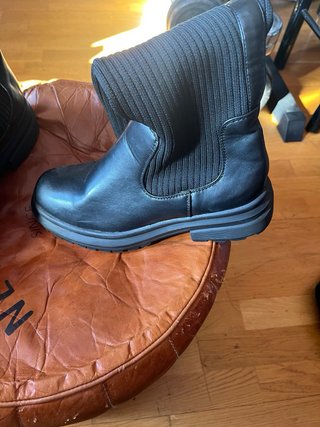 Botas altas negras de tejido