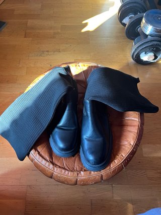 Botas altas negras de tejido