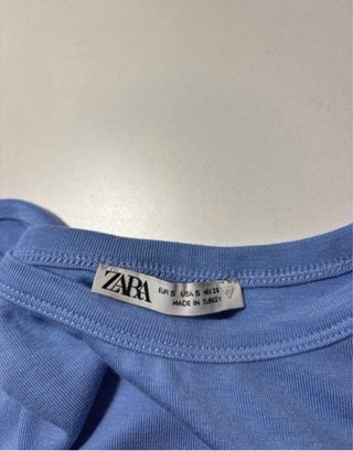 Maglietta crop blu taglia unica