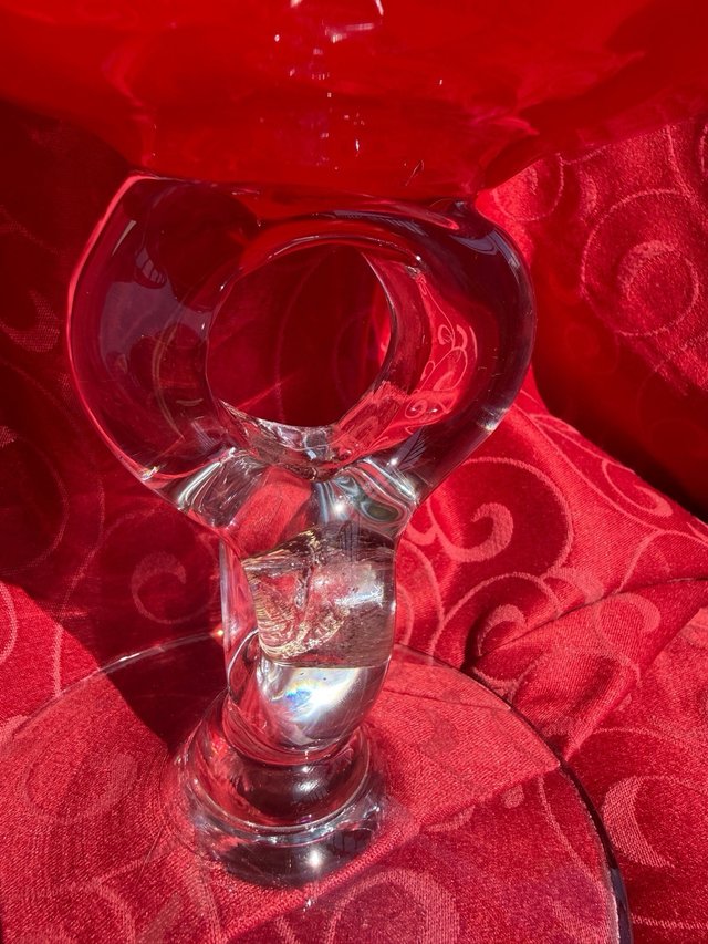 Jarrón Murano Rojo Tipo Copa Brandy Antiguo
