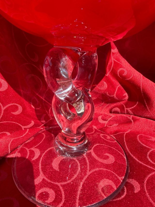 Jarrón Murano Rojo Tipo Copa Brandy Antiguo